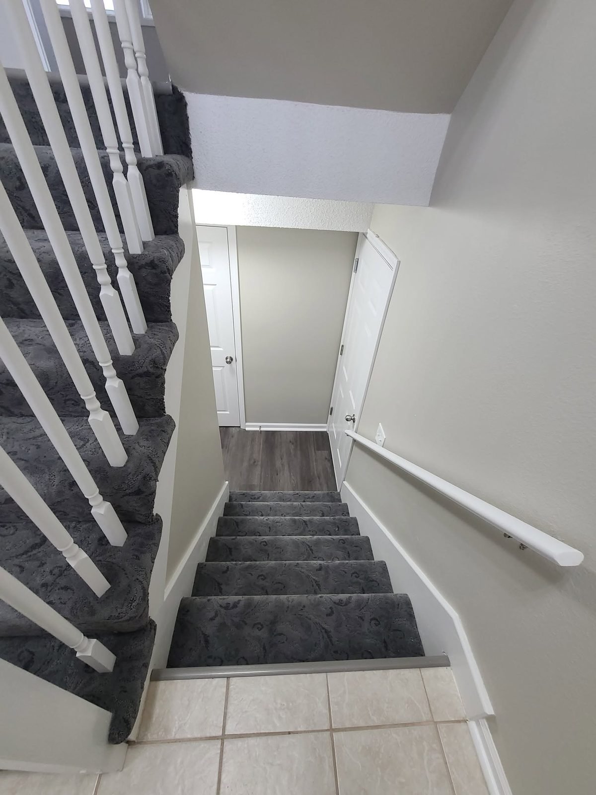 New stair carpet and refinished railings